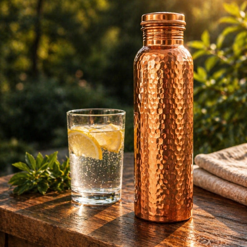 Ruhevia Kupferflasche | Natürlich gereinigtes Wasser, plastikfrei
