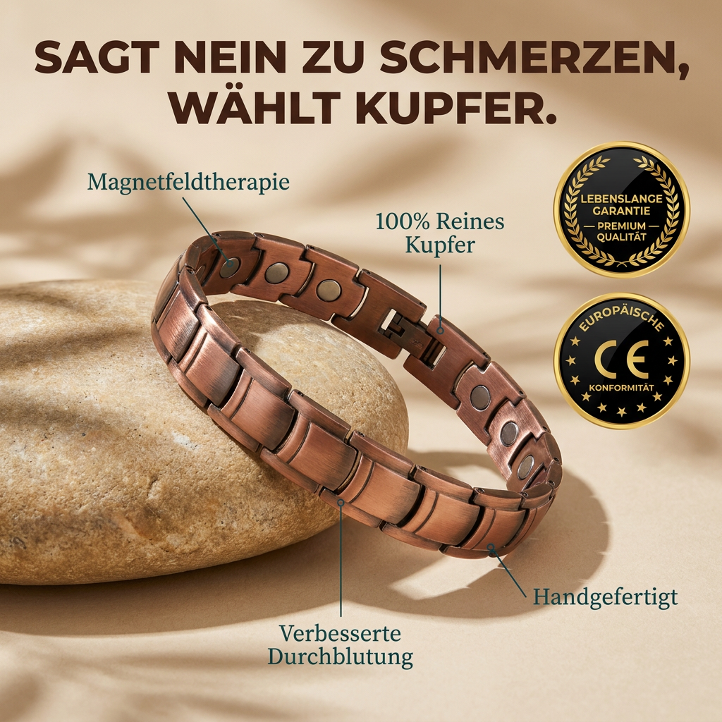 Ruhevia Kupferarmband | Magnetfeldtherapie gegen Gelenkschmerzen