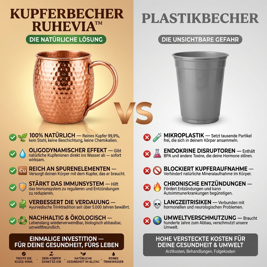 Ruhevia Kupferbecher | Natürlich trinken, oligodynamisch gereinigt