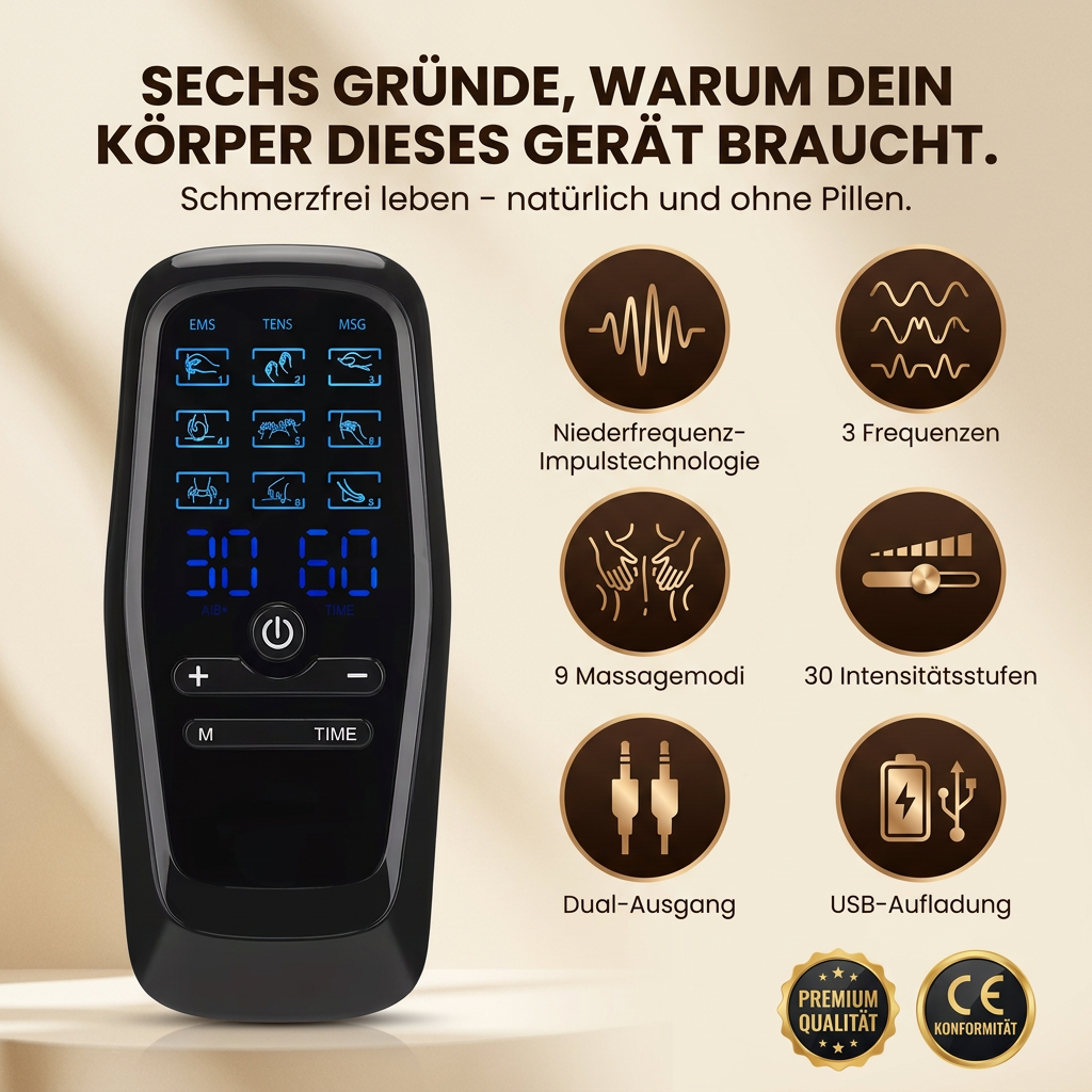 Ruhevia Muskelstimulator | Schmerzfrei leben · EMS · TENS · MSG