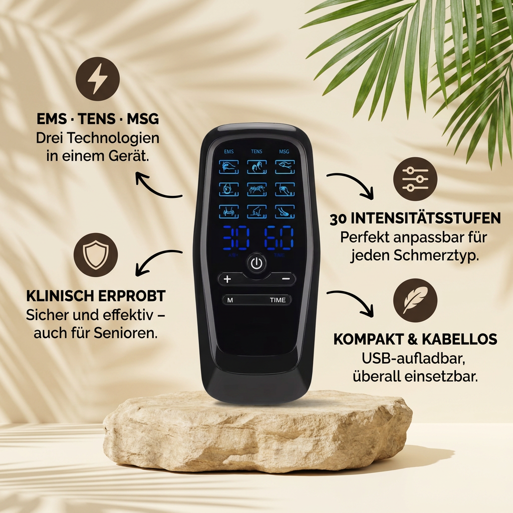 Ruhevia Muskelstimulator | Schmerzfrei leben · EMS · TENS · MSG