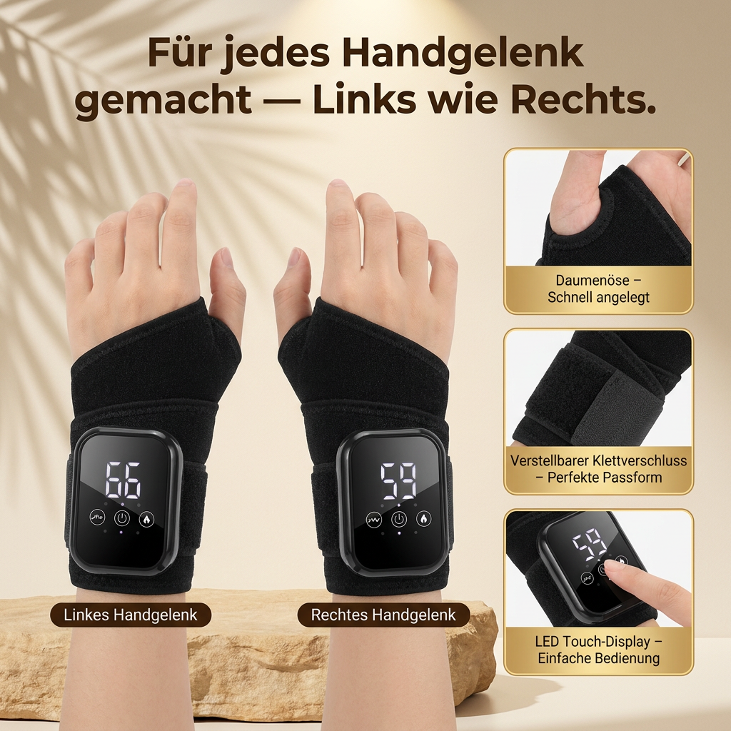 Ruhevia Handgelenk-Therapiegerät | Tiefenwärme · Vibrationsmassage · Schmerzfrei