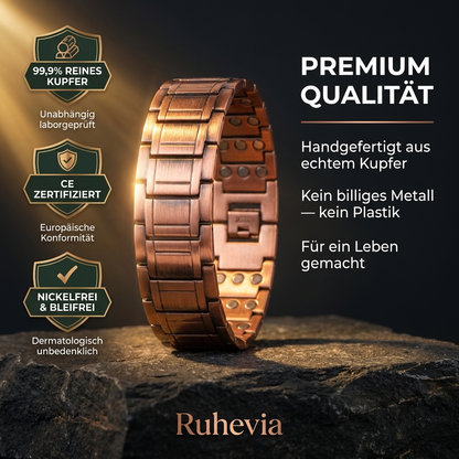 Ruhevia Kupferarmband Triple Magnet | Gelenke · Durchblutung · Schmerzfrei