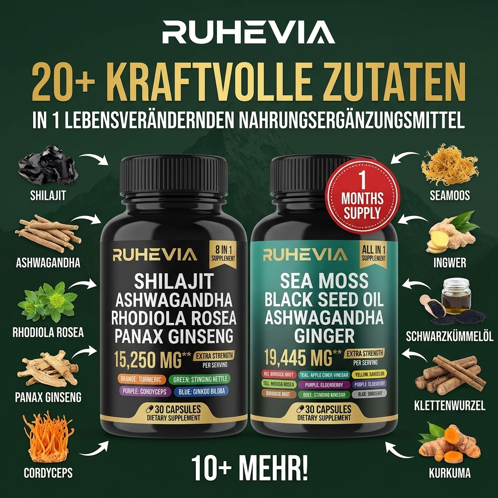 Ruhevia™  20-in-1 Nahrungsergänzungsmittel-Bundle